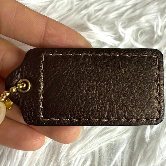 COACH Metallic Brown Hang Tag Bag Charm Fob - Picture 2 of 3